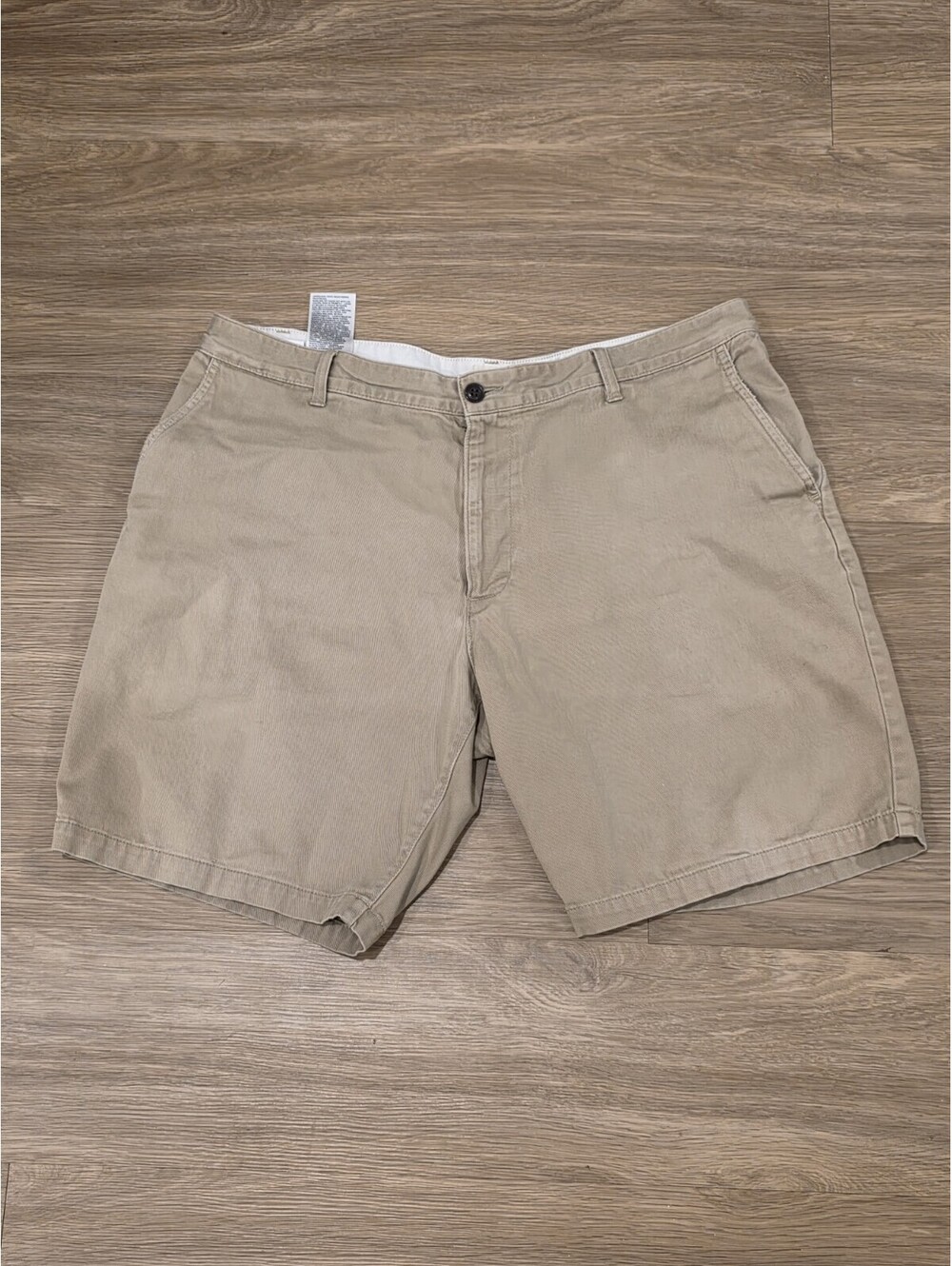 Dockers Mens Tan Chino Shorts W38 Flat Front Casual Cotton